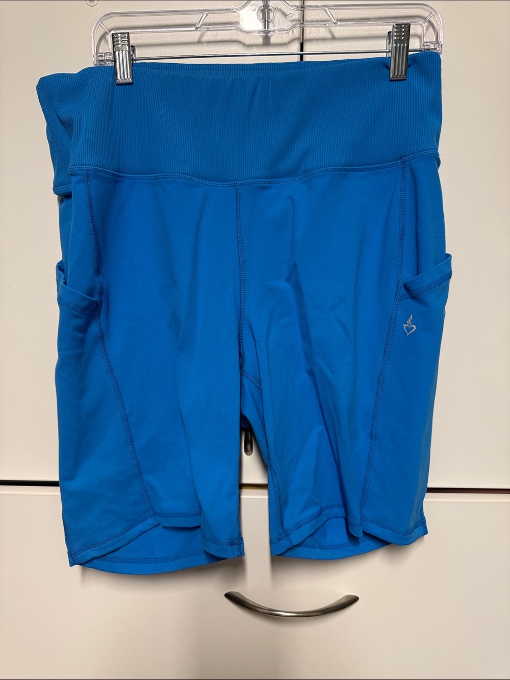 torrid Active Ribbed Waist Sky Blue Bike Shorts